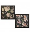 Conjunto de 2 quadros Flores de madeira, abeto+dm e papel