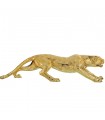 Figura resina de leopardo brilho dourado
