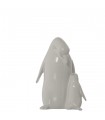 Figura pingüino c/hijo cerámica blanco 25 cm